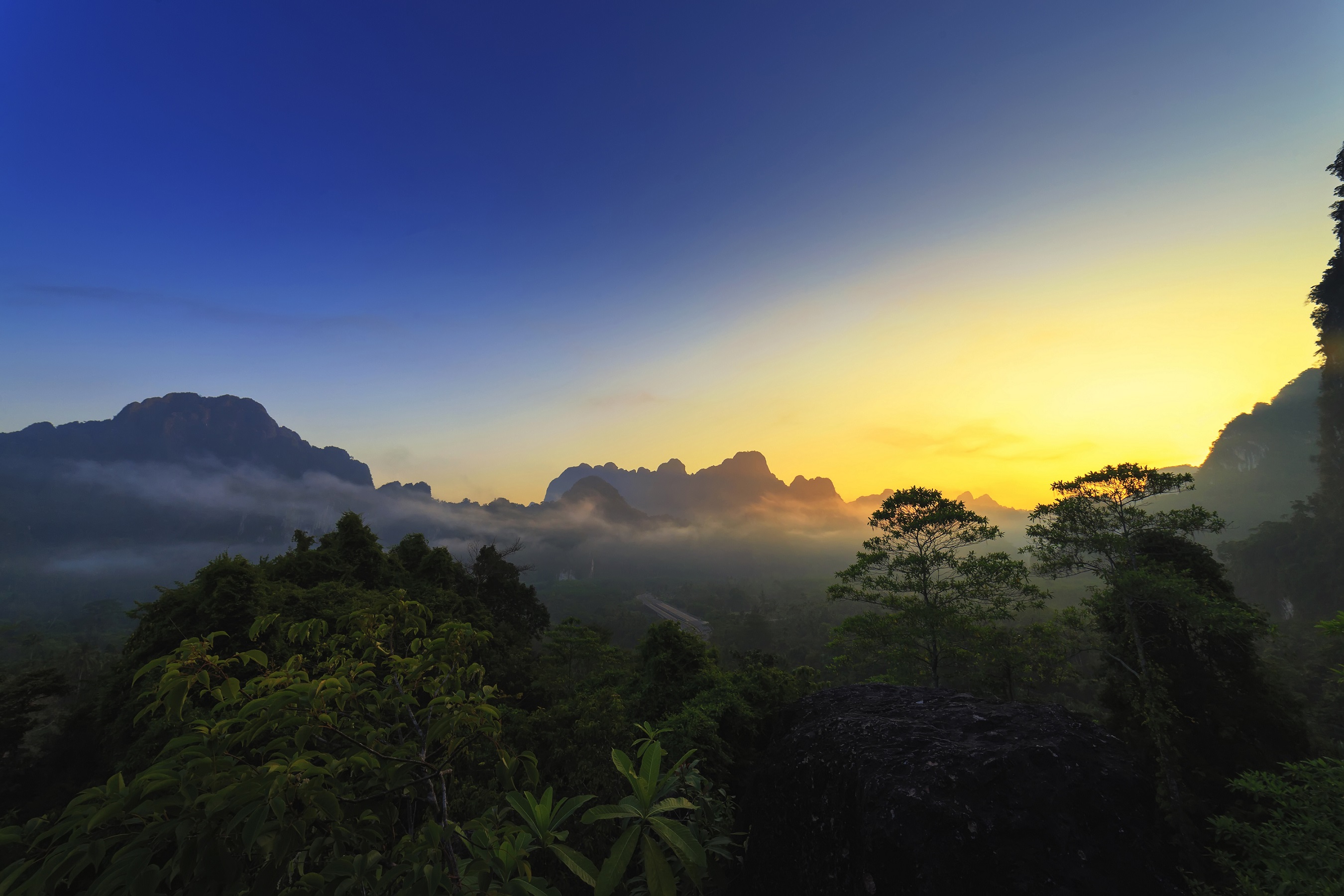 Sunrise over Khao Sok National Park