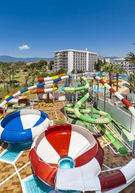 The fun of water slides and the saving of an all-inclusive hotel!