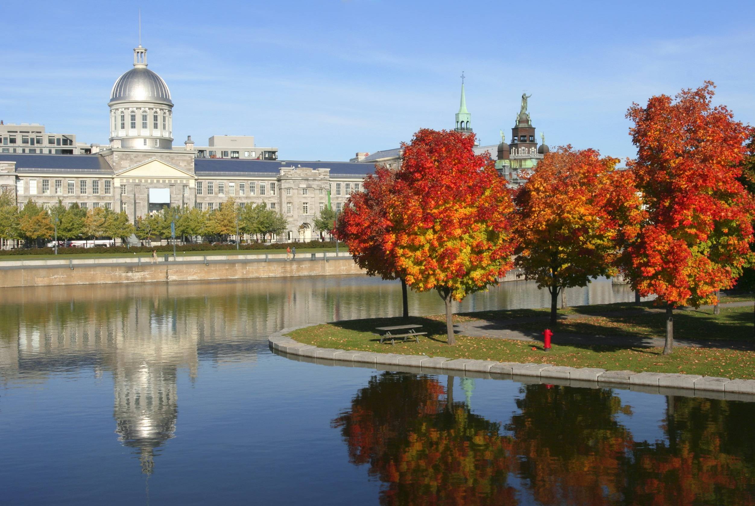 Old Montreal, Bonsecours Market reflections in autumn