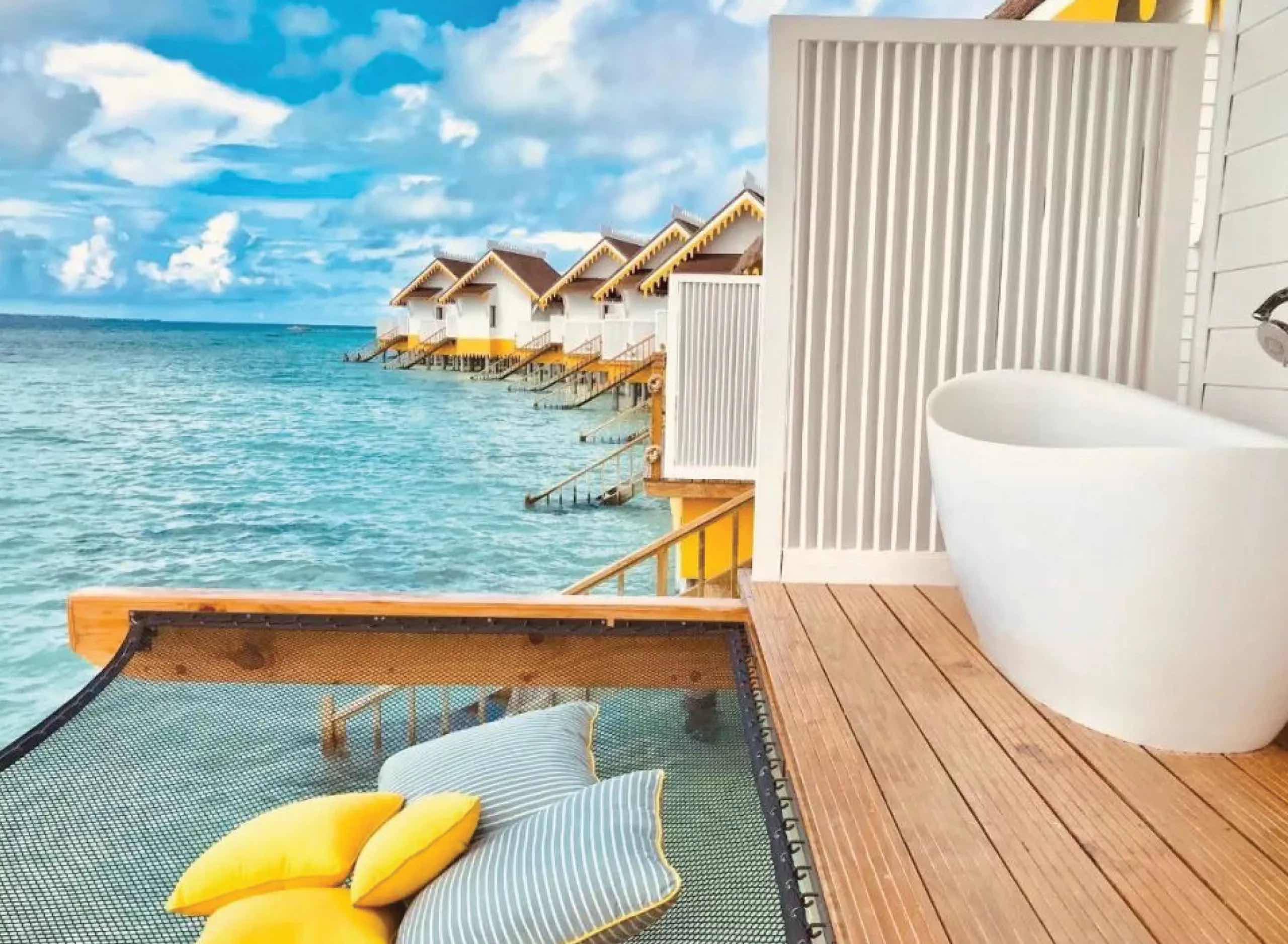 Desk on over water villa