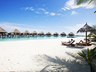 Beach and water villa view